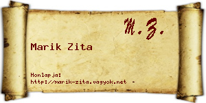 Marik Zita névjegykártya