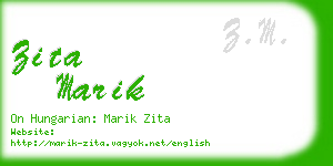 zita marik business card